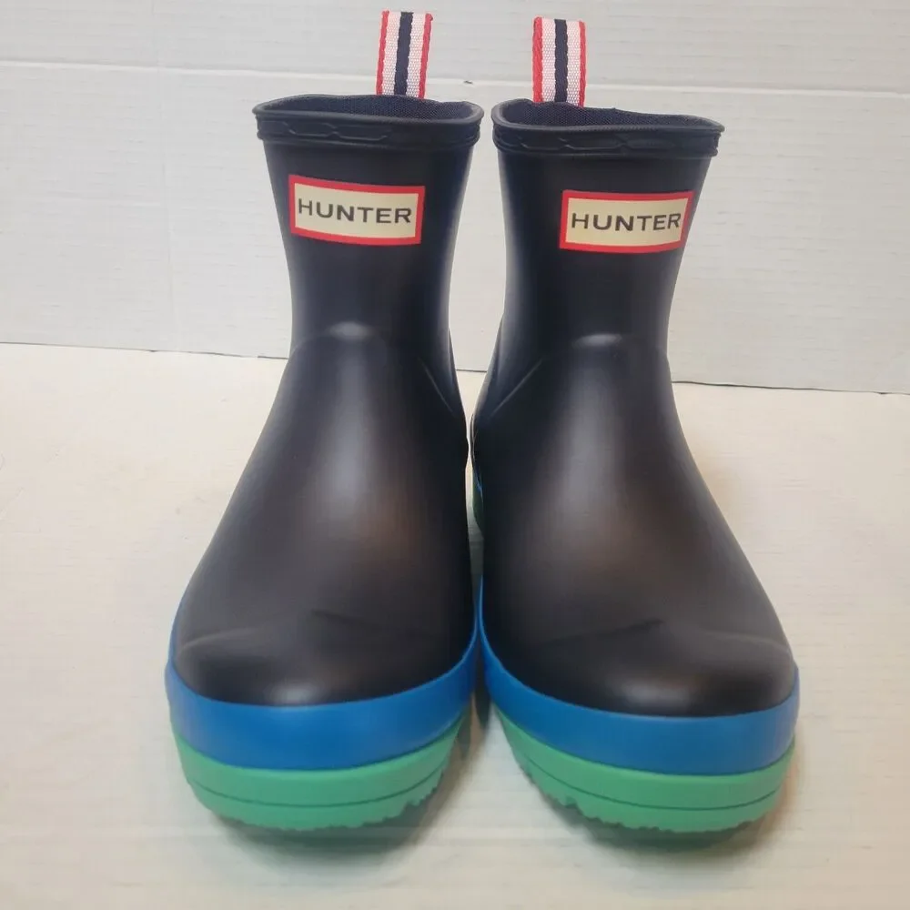 NEW Hunter Original Play Short Rain Boots Womens Sz 5 Youth Big Kid 3 Blue Green